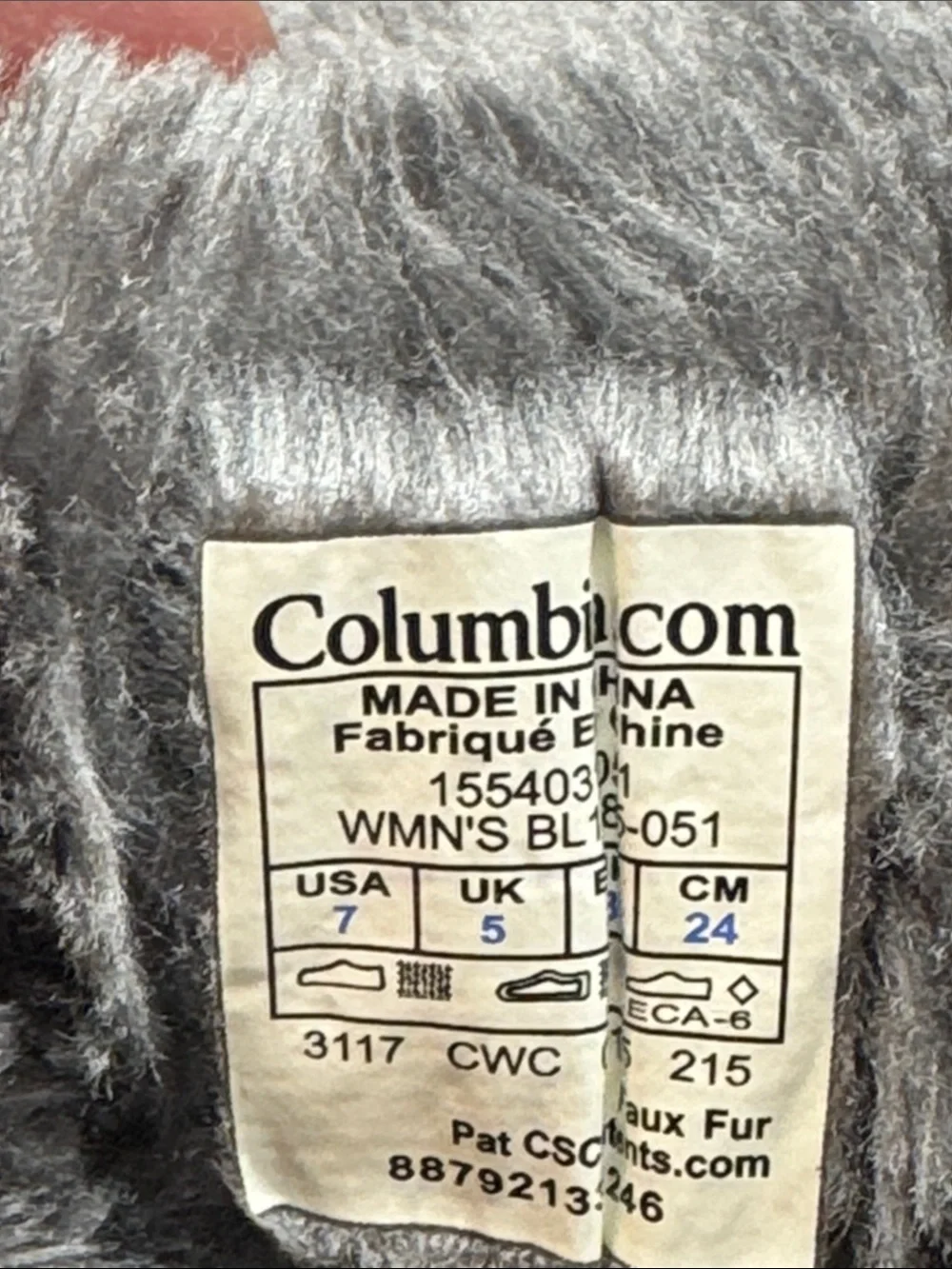 Columbia Gray Quilted Winter Lace-Up Boots with Faux Fur Trim Size 7